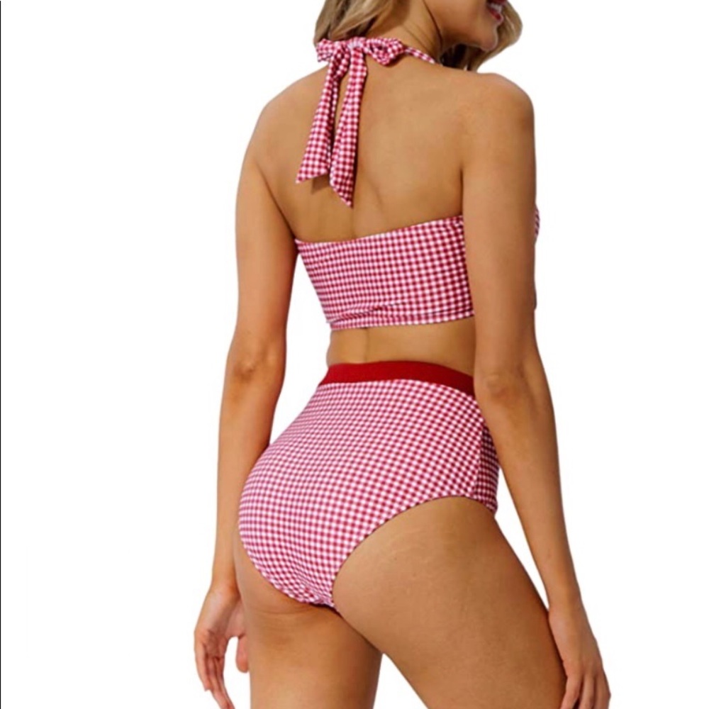 Peddney high waisted plaid 2 piece swimsuit Sz. Large and Xtra large - Picture 5 of 9
